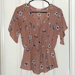 Sienna Sky Pink Floral Top Sz S